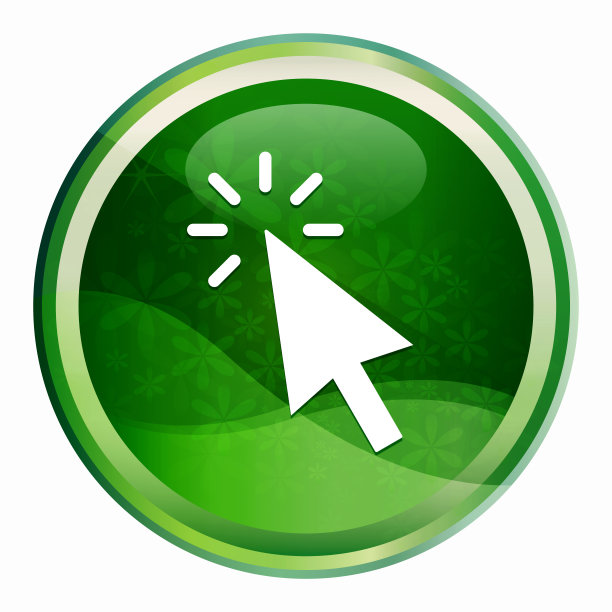 鼠标点击图标自然绿色圆形按钮图片下载