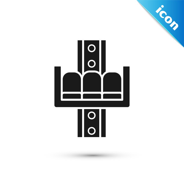 黑色吸引旋转木马图标孤立的白色背景。游乐园。儿童娱乐游乐场、游憩公园。矢量图图片下载