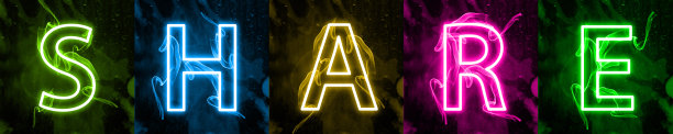 现代社交媒体术语的霓虹灯字体图片下载