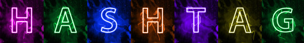 现代社交媒体术语的霓虹灯字体图片下载