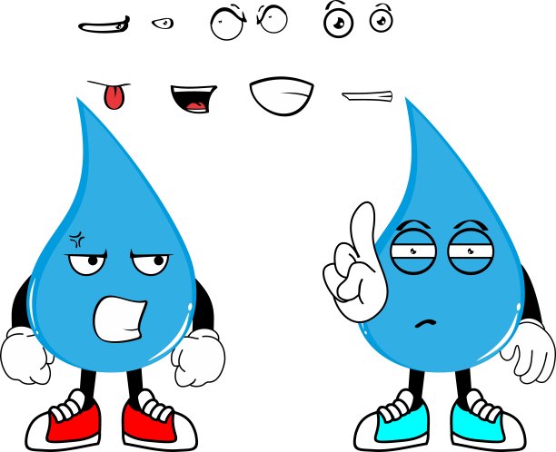 水滴卡通卡哇伊风格表情集收藏2图片下载