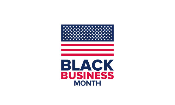 8月的黑色商业月。每年在美国庆祝。支持非裔美国人社区。商铺活动。海报，贺卡，横幅，背景。矢量图图片下载