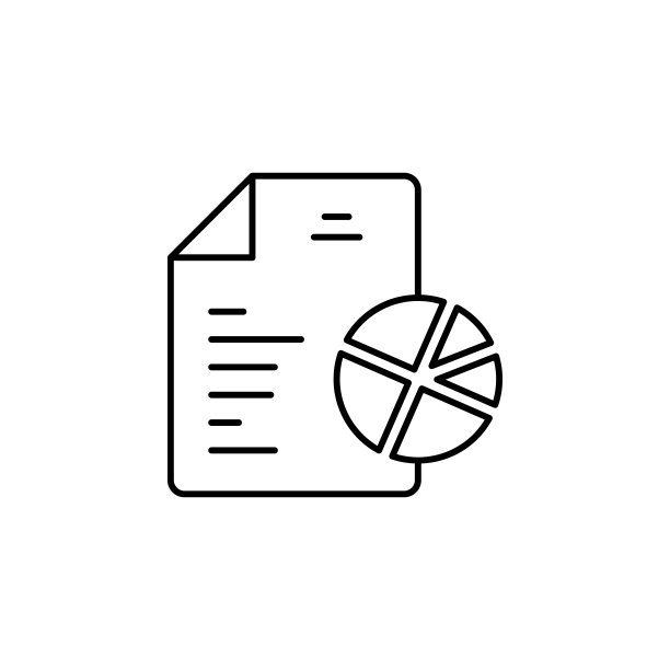 财务分析报告轮廓图标。金融图示元素图标。符号可用于网页、徽标、移动应用、UI、UX图片下载