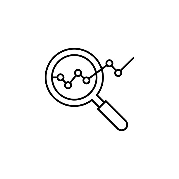 分析放大镜轮廓图标：金融插图图标的元素图片下载