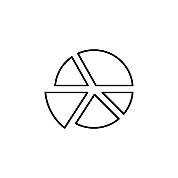 饼状图财务轮廓图标。财务图示图标元素。符号、标志可用于网站、logo、移动应用程序、UI、UX图片下载