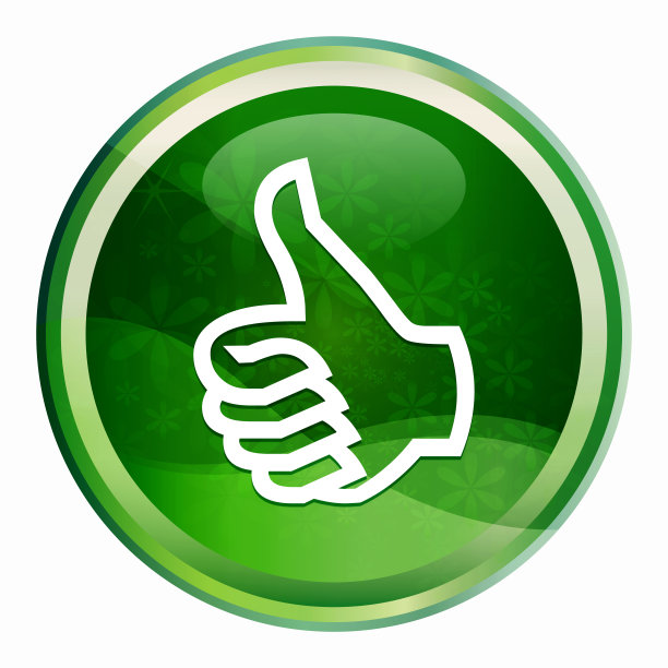 大拇指的图标自然绿色圆形按钮图片下载