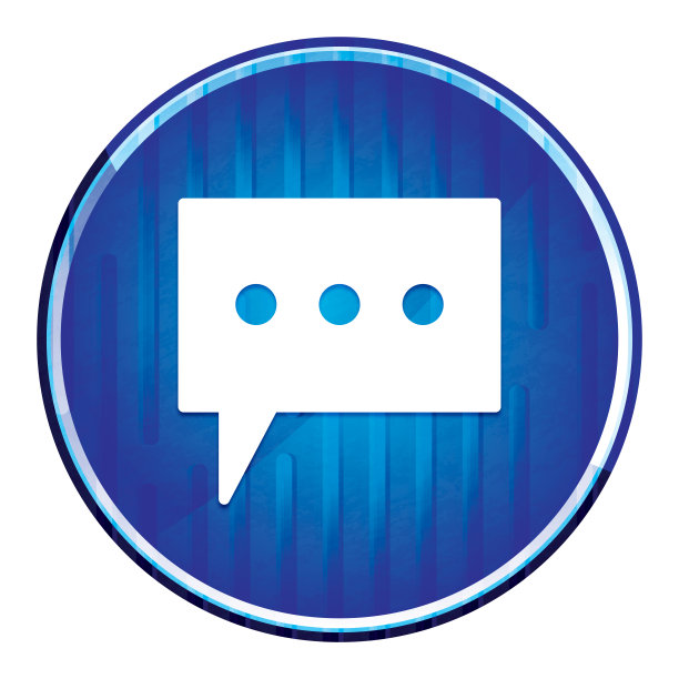 评论图标现代霓虹蓝色圆形按钮图片下载