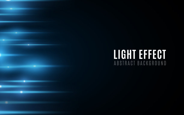 蓝色发光线的抽象背景。光的效果。未来模糊的霓虹灯线在黑暗的背景。矢量插图。每股收益10图片下载