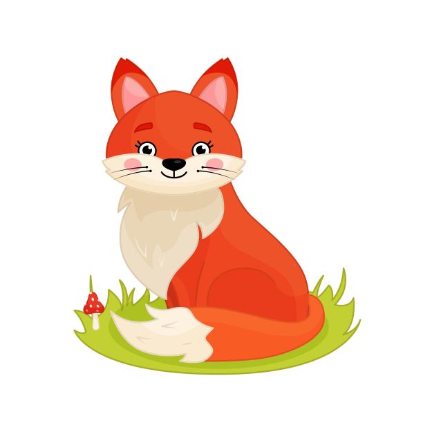 一只狐狸的卡通插图。图片下载