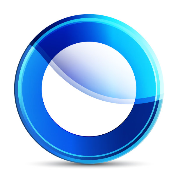 记录图标玻璃充满活力的天蓝色圆形按钮插图图片下载