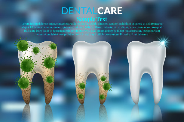牙科护理和牙齿的背景矢量概念图片下载