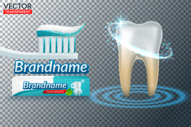 牙膏管和牙刷矢量插图图片下载