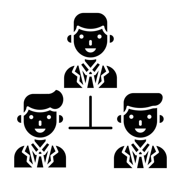 具有连接矢量图的商务人士，实体风格图标图片下载