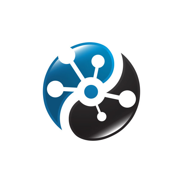 分子图标。细胞矢量标志设计模板。化学实验室的象征。图片下载