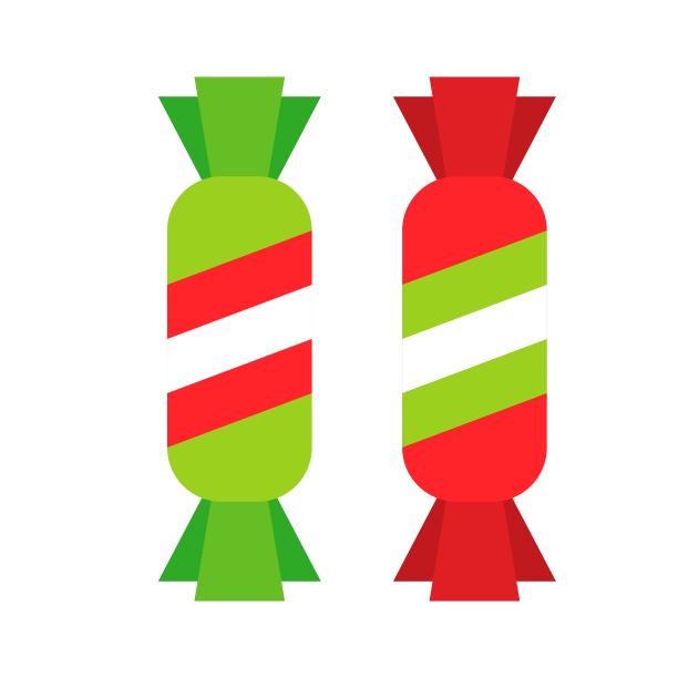 甜多味糖果圣诞平面设计图标。图片下载