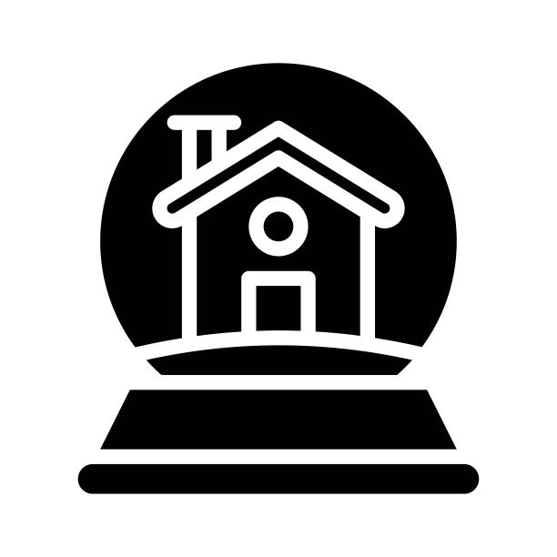 房屋地球仪装饰品圣诞节黑色实心图标图片下载