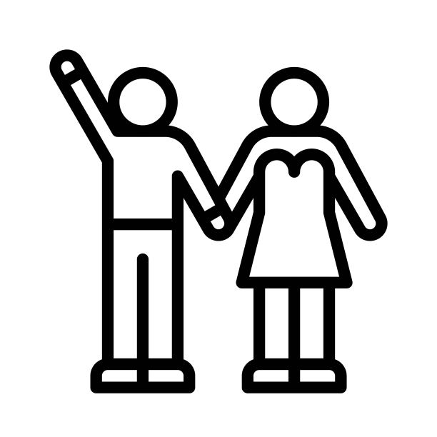 婚礼夫妇矢量图，婚礼相关线条风格图标图片下载
