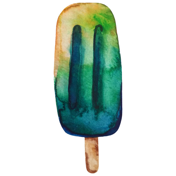 水彩手绘亮冰棒图片下载
