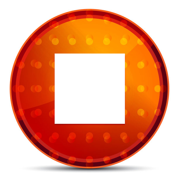 停止播放图标夜间橙色圆形按钮图片下载