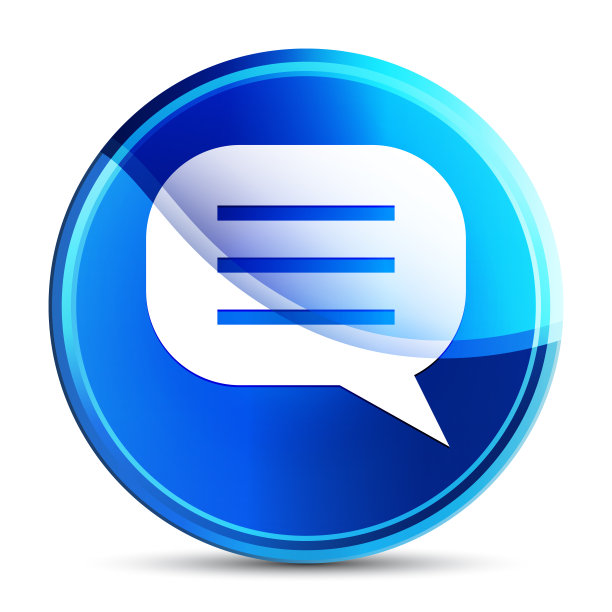 评论图标玻璃充满活力的天蓝色圆形按钮插图图片下载