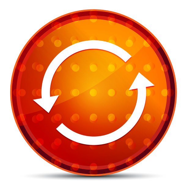 更新箭头图标夜间橙色圆形按钮图片下载