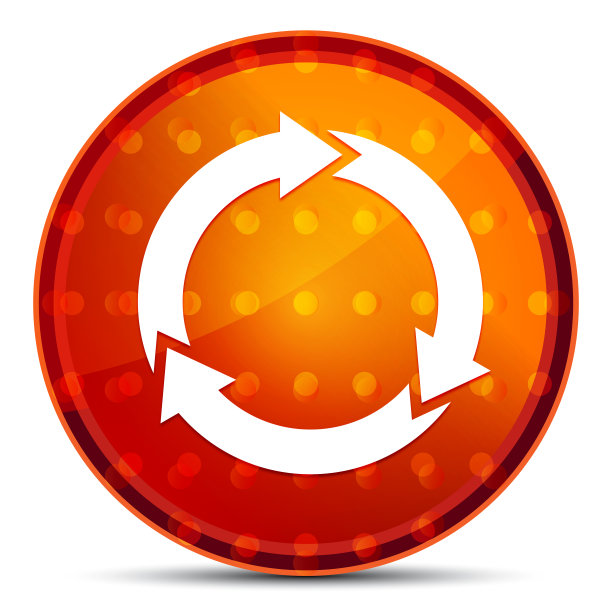 刷新更新图标夜间橙色圆形按钮图片下载