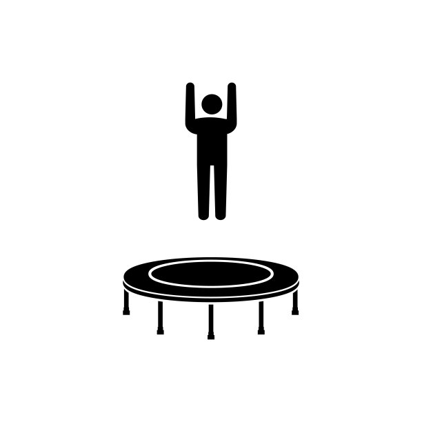 蹦床图标孤立的白色背景图片下载