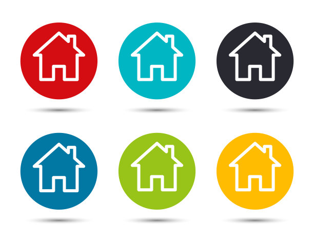 主页图标平面圆形按钮设置插图设计图片下载