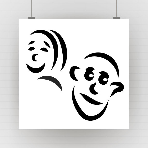 男人和女人的剪影在砖墙矢量图片下载