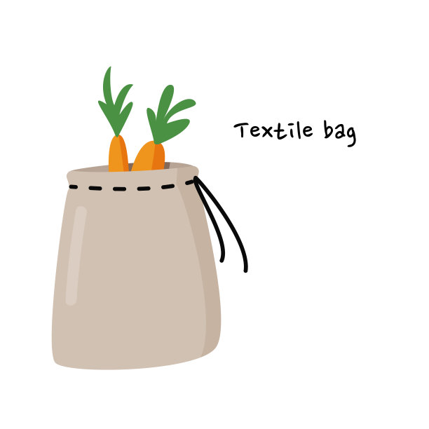 回家用的小纺织袋。棉花环保包装，零浪费理念。图片下载