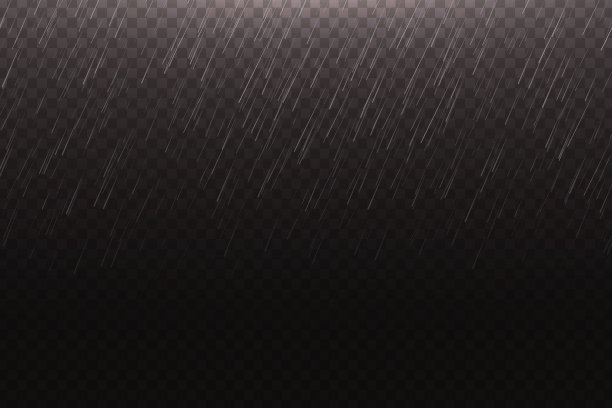 矢量现实隔离雨效果模板装饰上的透明背景。秋天和天气的概念。图片下载