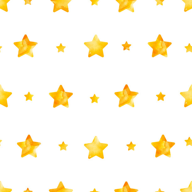明亮的黄色水彩无缝星星图案图片下载
