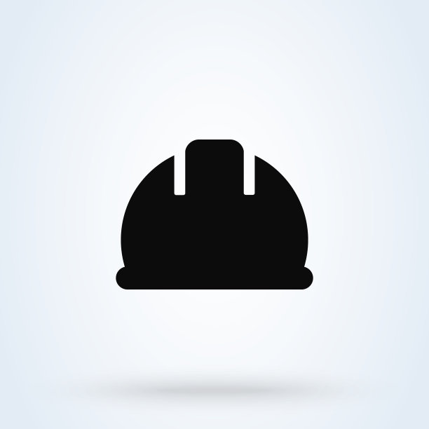 施工头盔平整。简单的矢量现代图标设计插图图片下载