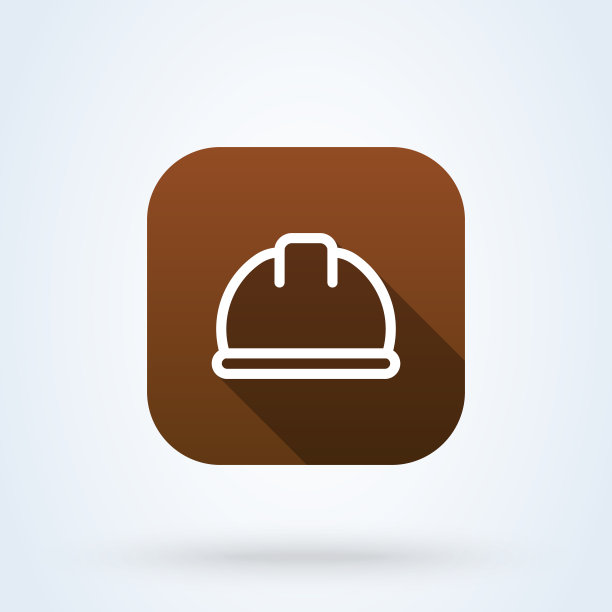 施工安全帽线条样式。简单的矢量现代图标设计插图图片下载