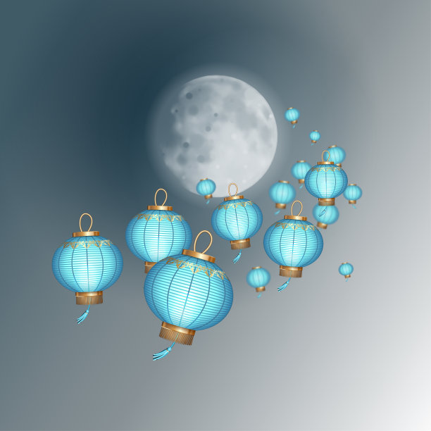 飘扬的中国纸灯笼图片下载