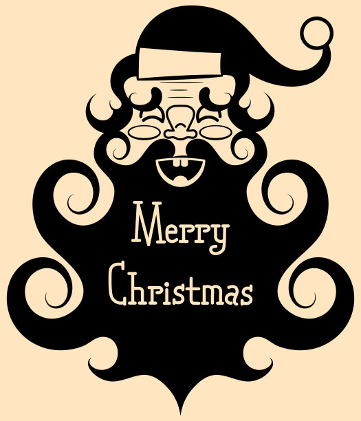 留着大胡子的圣诞老人微笑着。新年快乐，圣诞快乐。图片下载