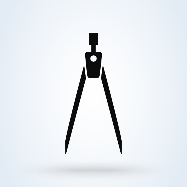 精密铅笔指南针。简单的矢量现代图标设计插图图片下载