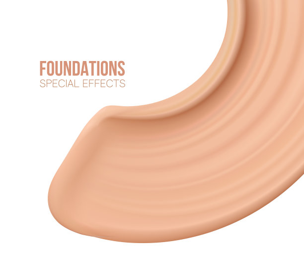 米色粉底液。化妆品。中风。白色背景上的颜色模糊范围。透明。米色遮瑕膏。向量图片下载