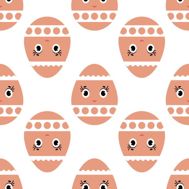 彩色无缝图案的甜复活节彩蛋在一个轻的背景。简单的平面矢量插图。用于设计墙纸，织物，包装纸，封面，网站图片下载