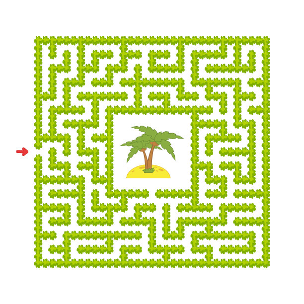 抽象的迷宫。孩子们的游戏。儿童益智游戏。卡通风格。迷宫难题。彩色矢量插图。逻辑和空间思维的发展。图片下载