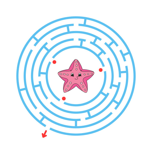 迷宫。孩子们的游戏。有趣的迷宫。教育发展工作表。活动页面。儿童益智游戏。可爱的卡通风格。学龄前的谜语。逻辑难题。彩色矢量插图。图片下载