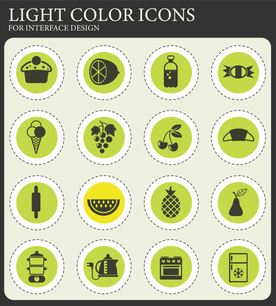 食物和厨房图标设置图片下载