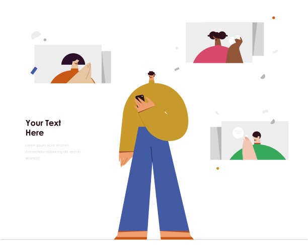 女孩用手机在社交网络上和朋友交流。图片下载