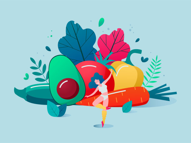 健康生活方式矢量插图的概念。图片下载