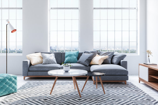 斯堪的纳维亚风格的现代客厅图片下载