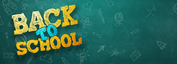 创意背景，题词回归学校，教育元素和空间为背景文本。传单，促销海报，折扣。3D渲染，3D渲染图片下载