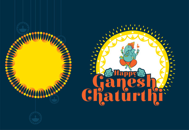 创意ganesh chaturthi节日海报设计图片下载