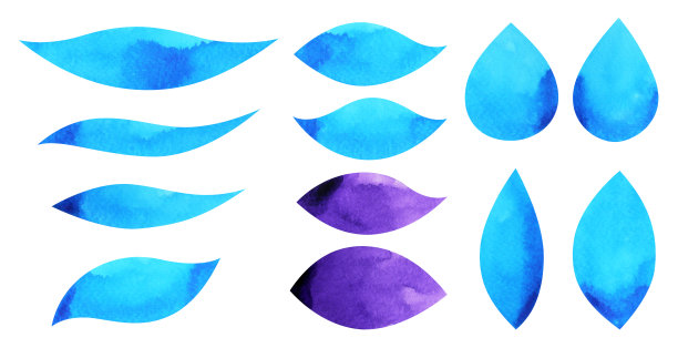 水彩笔触画彩色套插图设计手绘图片下载