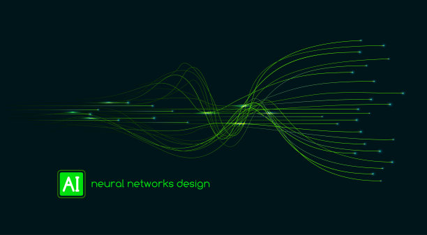 神经网络设计，人工智能概念，矢量模板图片下载