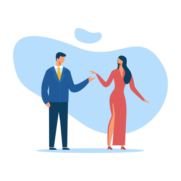 男人和女人在优雅的衣服裁剪卡通图片下载